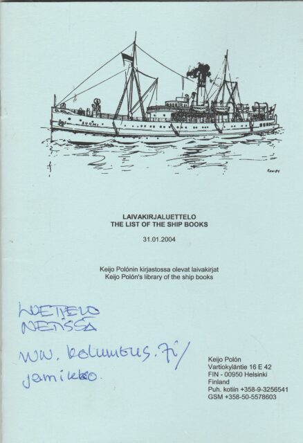 Laivakirjaluettelo - Keijo Polónin kirjatossa olevat laivakirjat