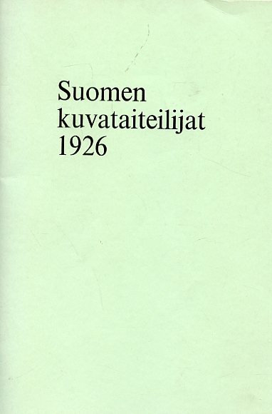 Suomen kuvataiteilijat 1926 näköispainos – 