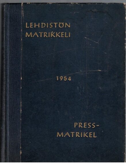 Lehdistön matrikkeli 1954 Pressmatrikel