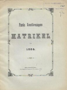 Finska konstföreningens matrikel för 1889