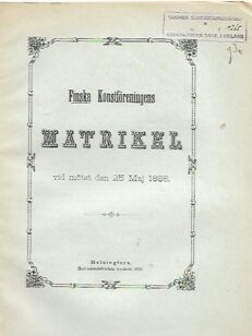 Finska konstföreningens matrikel vid mötet den 25 Maj 1886