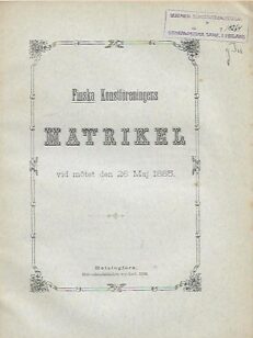 Finska konstföreningens matrikel vid mötet den 26 Maj 1885