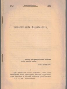 Komiteamietintö N:o 3. 1900 Keisarilliselle Majesteetille, maamme mustalaiskysymyksen tutkimista varten asetettu komitea (romanit)