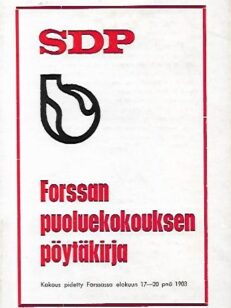 SDP - Forssan puoluekokouksen pöytäkirja (Kokous pidetty Forssassa elok. 17-20 p. 1903)