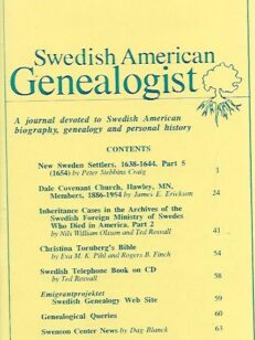 Swedis American Genealogist 1/1998