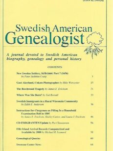 Swedis American Genealogist 1/1999