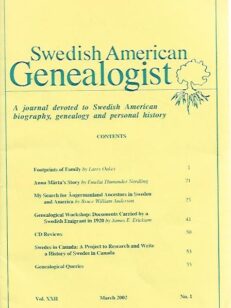 Swedis American Genealogist 1/2002