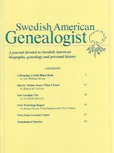 Swedis American Genealogist 1/2003