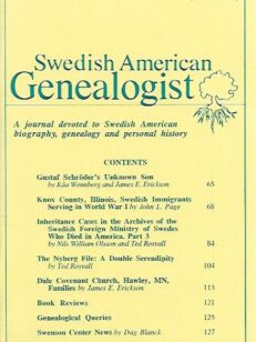 Swedis American Genealogist 2/1998
