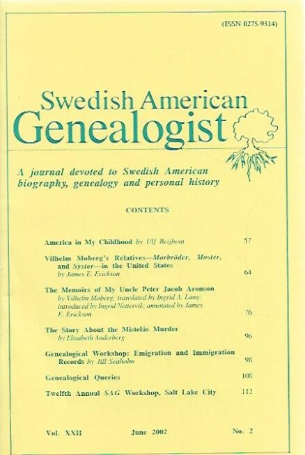 Swedis American Genealogist 2/2002