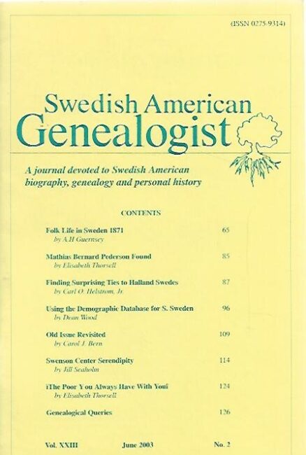 Swedis American Genealogist 2/2003
