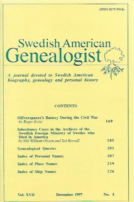 Swedis American Genealogist 4/1997