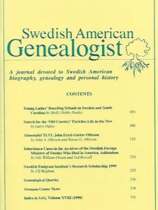 Swedis American Genealogist 4/1998