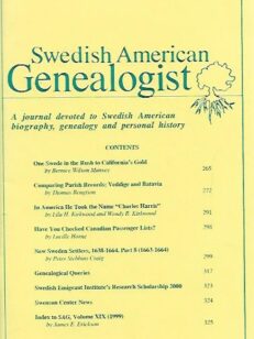 Swedis American Genealogist 4/1999
