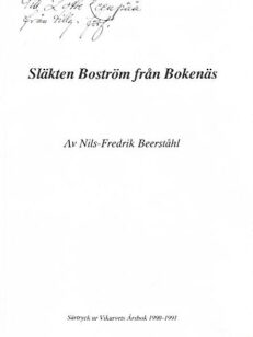 Släkten Boström från Bokenäs