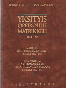 Yksityisoppikoulumatrikkeli 1872-1977 - Matrikel över privatläroverken i Finland 1872-1977 - Compendium: A Chronology of Private Secondary Schools in Finland 1872-1977