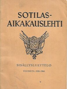 Sotilasaikakauslehti - Sisällysluettelo vuosilta 1920-1960