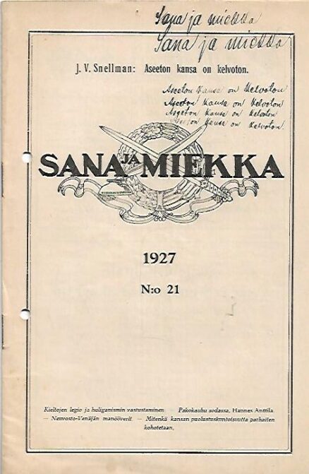 Sana ja Miekka 21/1927
