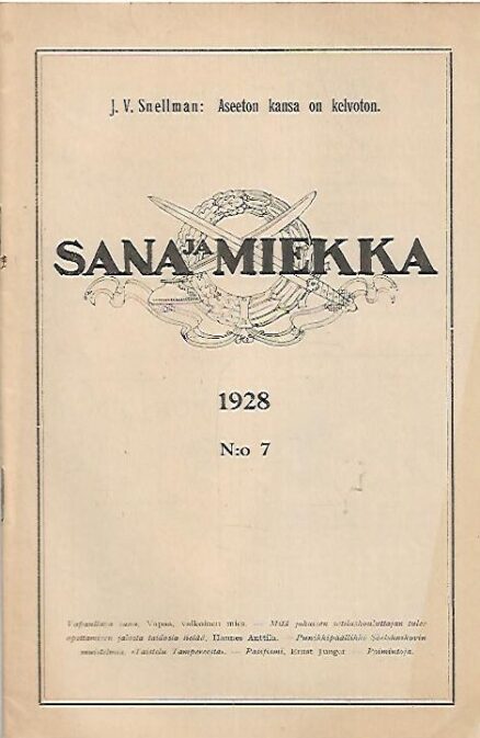 Sana ja Miekka 7/1928