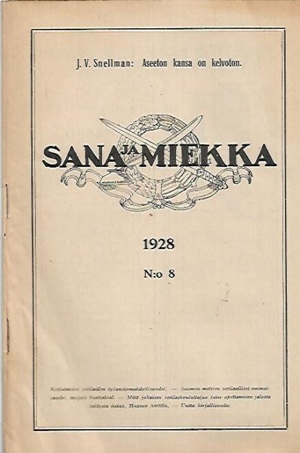 Sana ja Miekka 8/1928