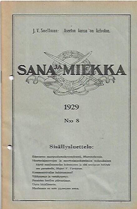 Sana ja Miekka 8/1929