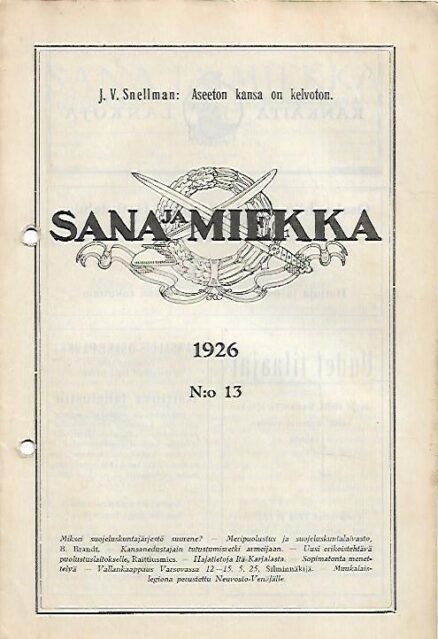 Sana ja Miekka 13/1926