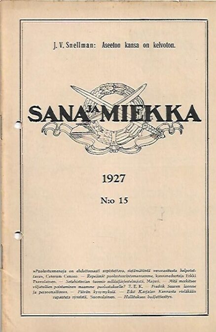 Sana ja Miekka 15/1927