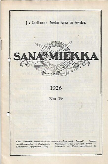 Sana ja Miekka 19/1926