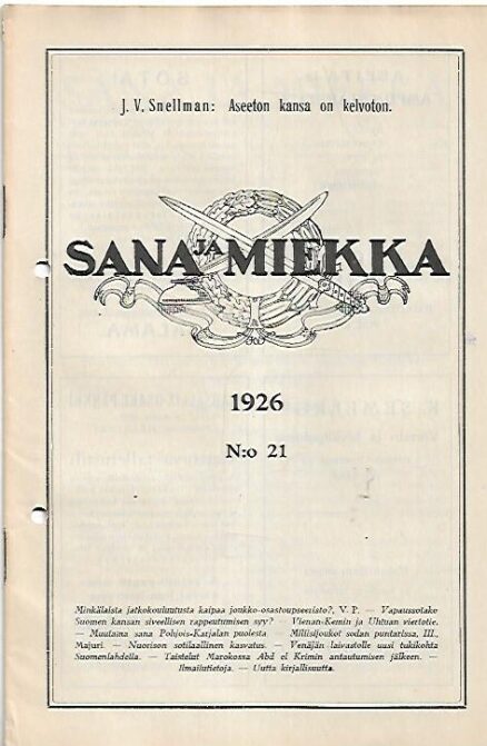 Sana ja Miekka 21/1926