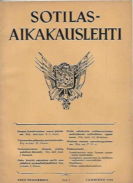 Sotilasaikakauslehti 1/1938