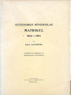 Göteborgs högskolas matrikel 1942-1954