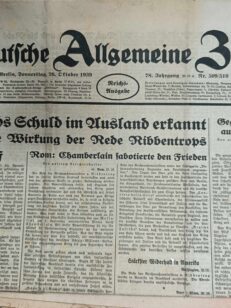 Deutsche Allgemeine Zeitung 26. oktober 1939