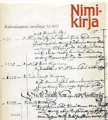 Kalevalaseuran vuosikirja 52 - 1972 - Nimikirja