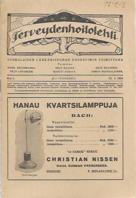 Terveydenhoitolehti (N:o 1/1924)