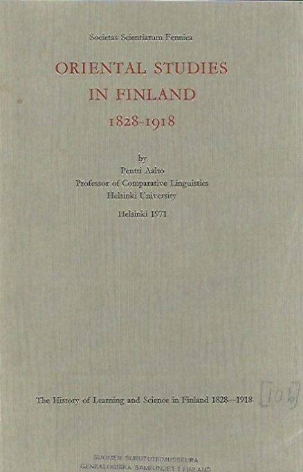 Oriental Studies in Finland 1828-1918