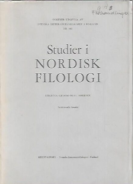 Studier i nordisk filologi
