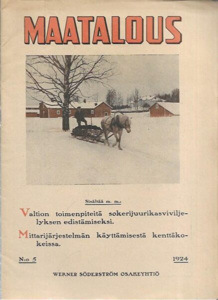 Maatalous (N:o 5, 1924)
