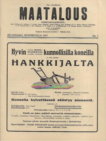 Maatalous (N:o 7, 1917)