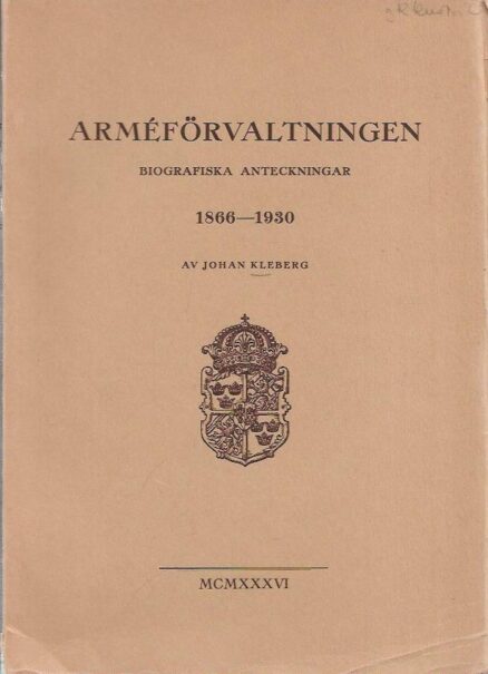 Arméförvaltningen 1866-1930