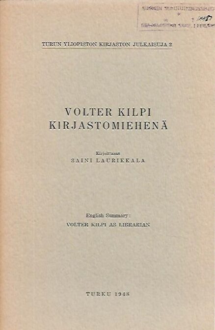 Volter Kilpi kirjastomiehenä