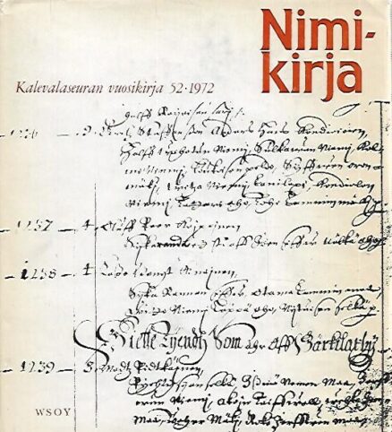 Nimikirja: Kalevalaseuran vuosikirja 52 (1972)