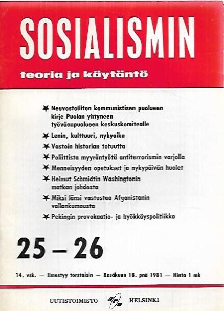 Sosialismin teoria ja käytäntö 1981-25-26