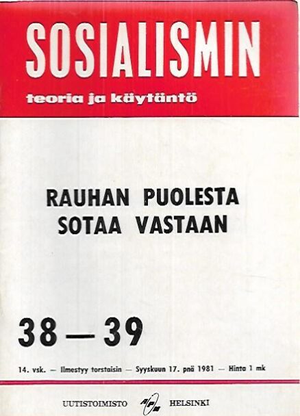 Sosialismin teoria ja käytäntö 1981-38-39