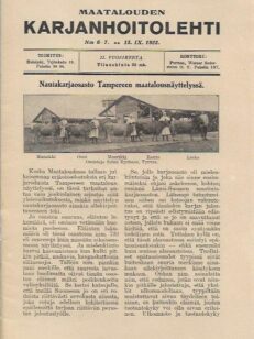 Maatalouden Karjanhoitolehti (N:o 6-7, 1922)