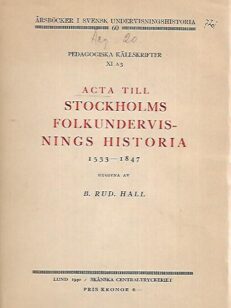Acta till Stockholms folkundervisnings historia