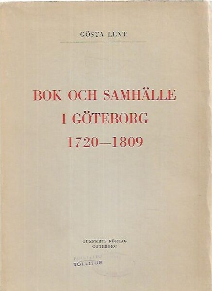 Bok och samhälle i Göteborg 1720-1809