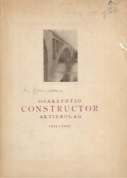 Osakeyhtiö Constructor aktiebolag 1917-1927