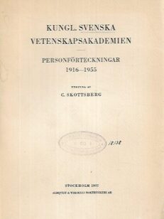 Kungl. Svenska Vetenskapsakademien personförteckningar 1915-1955