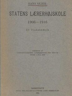 Statens Laererhojskole 1906-1916