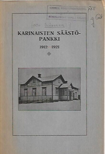 Karinaisten Säästöpankki 1912-1921